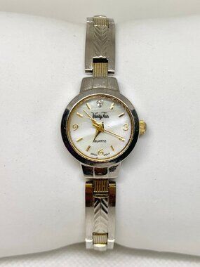 Vanity fair women’s watch silver gold tone 20mm mop dial quartz analog running